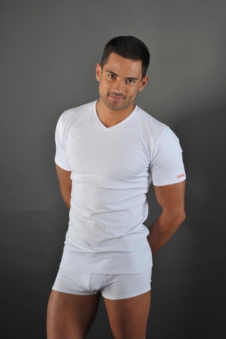 Чоловіча футболка Lans з коротким рукавом в обтяжку, розмір L, white