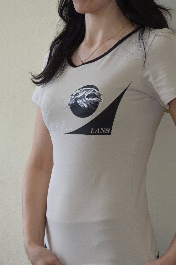Жіноча футболка Lans з коротким рукавом, розмір XS, beige