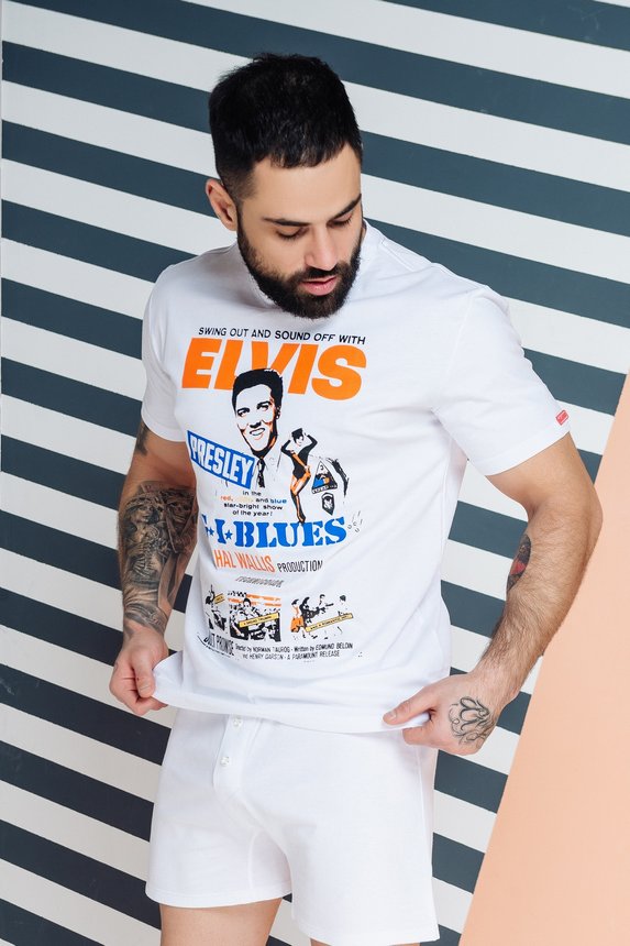 Мужская футболка Lans "Элвис", размер M, white