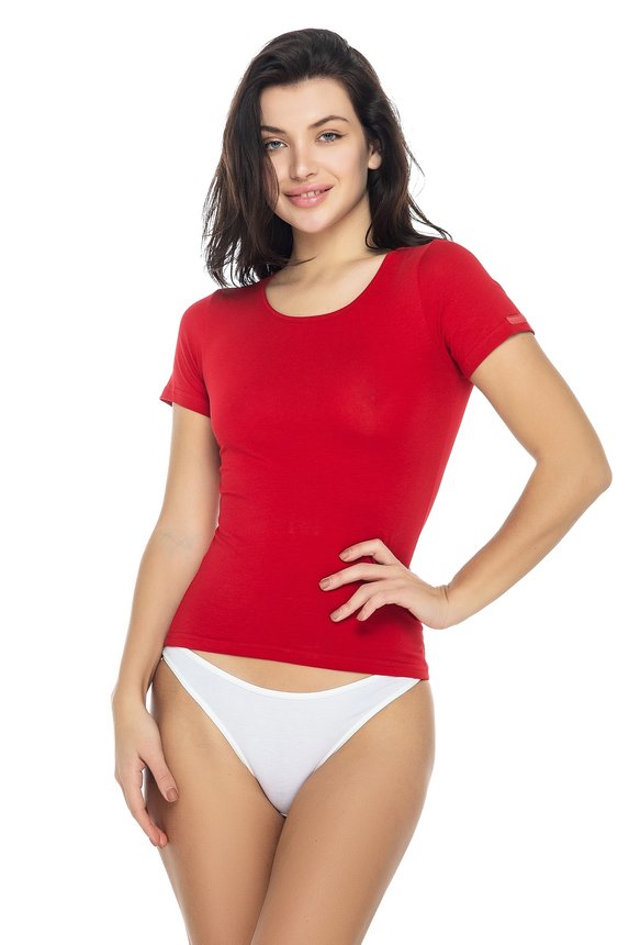 Жіноча футболка Lans з еластаном, розмір S - XL, червоний
